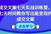 七天教你写出能变现的成交文案