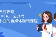 博主养成攻略（B站、抖音、公众号），适合小白的自媒体赚钱课程