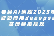 2025天诺老吴AI课程，电商企业如何用deeepseek实现降本提效