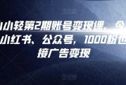 汤小小账号变现课第2期
