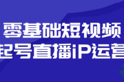 零基础短视频起号直播iP运营
