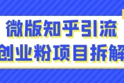 微版知乎引流创业粉项目拆解