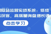 国际站运营实战系统：低成本获客，高质量询盘增长课