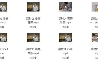 卓叔增重 增肌饮食营养课（完结）