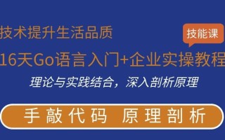 16天Go语言入门+企业实操教程