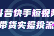 抖音快手短视频带货实操投流