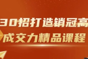 30招打造销冠高成交力精品课程