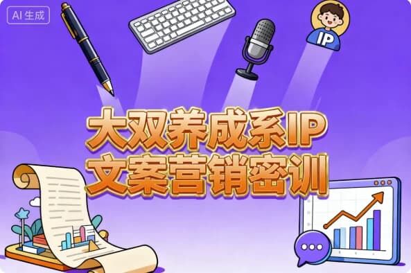 大双养成系IP文案营销密训，从0到1掌握变现文案系统