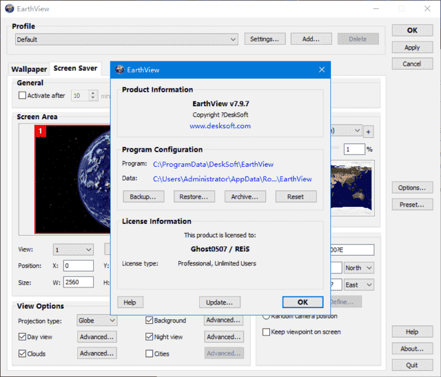 EarthView(提供卫星地球照片作为壁纸) v7.13.8 便携版