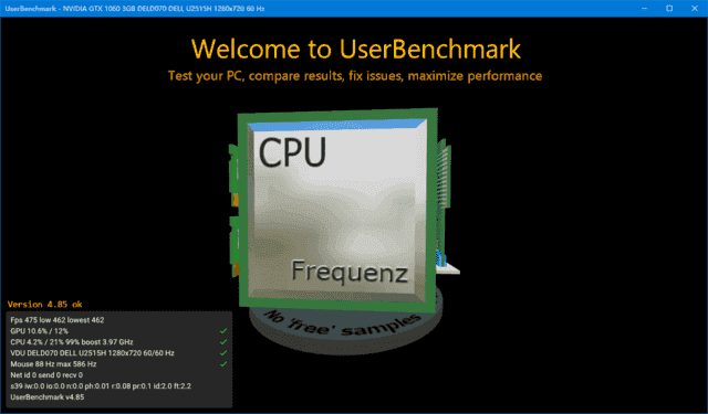 UserBenchmark(系统测试跑分软件) v5.3.6.0 便携版
