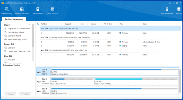 MiniTool Partition Wizard Technician(磁盘分区工具) v13.0 便携版