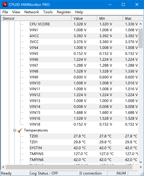 HWMonitor(电脑硬件监测工具) Pro v1.56 便携版 HWMonitor(电脑硬件监测工具) Pro v1.56 便携版